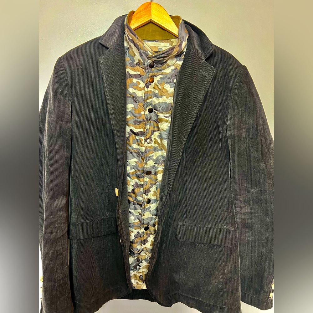 Edge by WD Black Corduroy Jacket with Camouflage inner lining medium - Picture 3 of 11